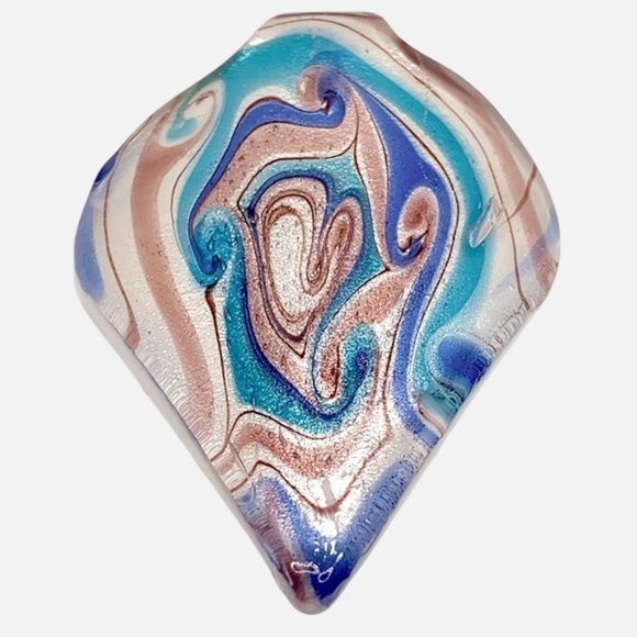 Glass Necklace Pendant Multi-color Glitter Swirl - Picture 2 of 10